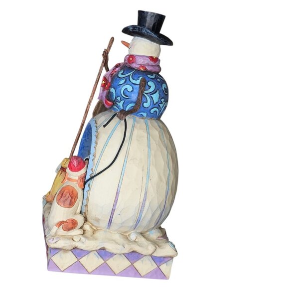 VTG‎ Jim Shore Heartwood Creek "Chilly Dog" Snowman Figurine Winter Decor 2007 - Picture 2 of 13